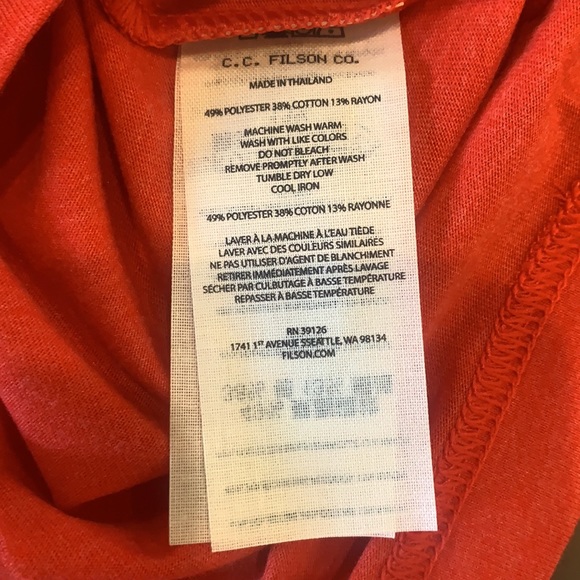 C.C. Filson Buckshot T-Shirt , NEW Cardinal Red - Picture 5 of 5